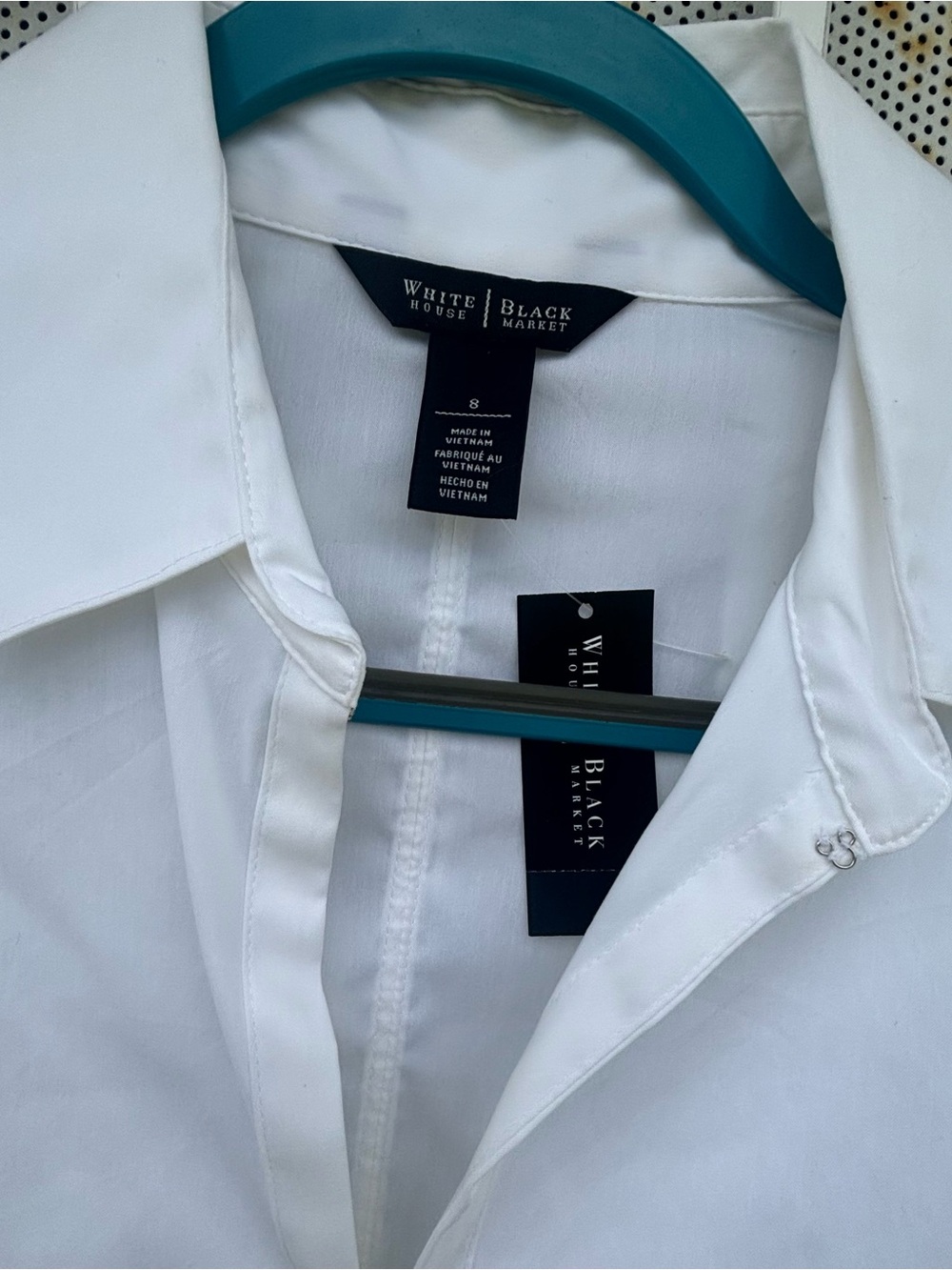 White House/Black Market 12 long sleeve pull on white blouse accent tie NWT - Picture 5 of 10